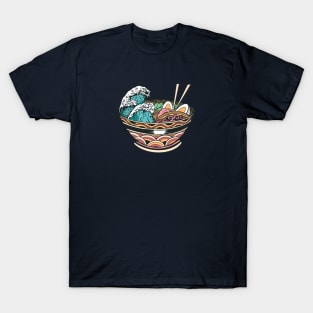 Bowl of Ramen with Great Wave T-Shirt